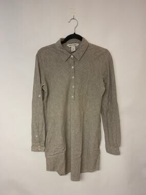 Freedom Trail Dress Mini Linen Blend Neutral Tan  Casual Womens SZ M